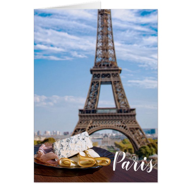 Två glas vin i cafe i Paris Hälsningskort (Framsidan)