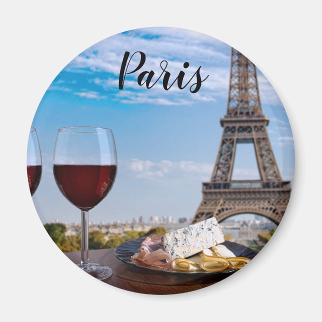 Två glas vin i cafe i Paris Magnet (Framsidan)
