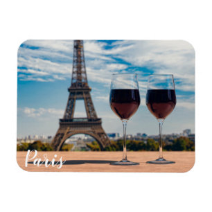 Två glas vin med Eiffel torn Magnet