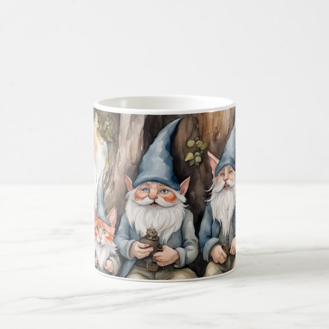 Två Gnomes och en katt Kaffemugg (Center)