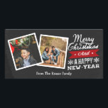 Två God jul-chalkboard-foto Ram Fotokort<br><div class="desc">Två bildade fotopatallar i God jul temat jul och gott nytt år - helgdagskort från Ricaso - lätta att anpassa med dina egna foton och hälsning</div>