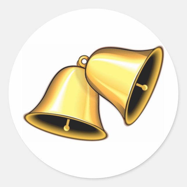 Två Golden Klockor Runt Klistermärke (Framsida)
