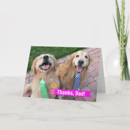 Två Golden Retrievers Wearing Ties Fars dag Kort
