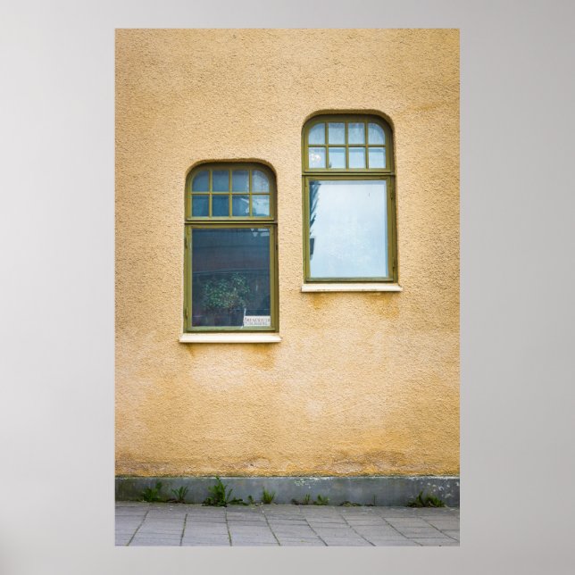 TVÅ GRÅTT RAM GLASS-WINDOWS POSTER (Framsidan)