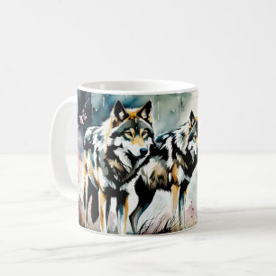 Två Grått-Varger Kaffemugg
