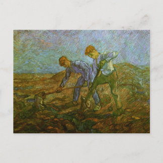 Två Grävande bönder, Van Gogh Fine Art Vykort