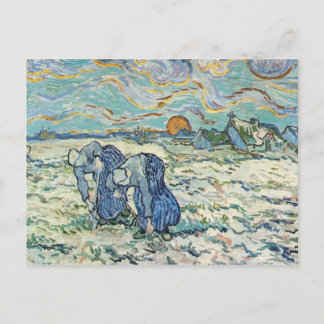 Två gräver en grav i snö av van Gogh Vykort