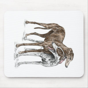 Två Greyhound Friends Hund Art Musmatta
