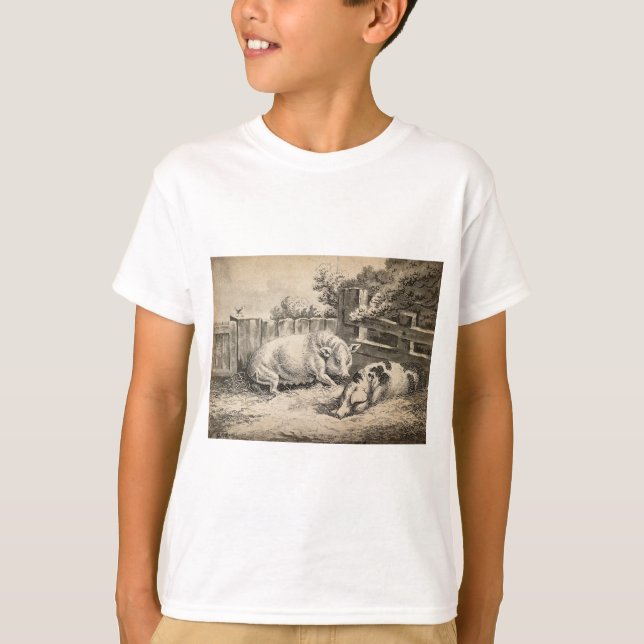 Två Grisar Ljugande i Rita i en utomhuspenna T Shirt (Framsida)