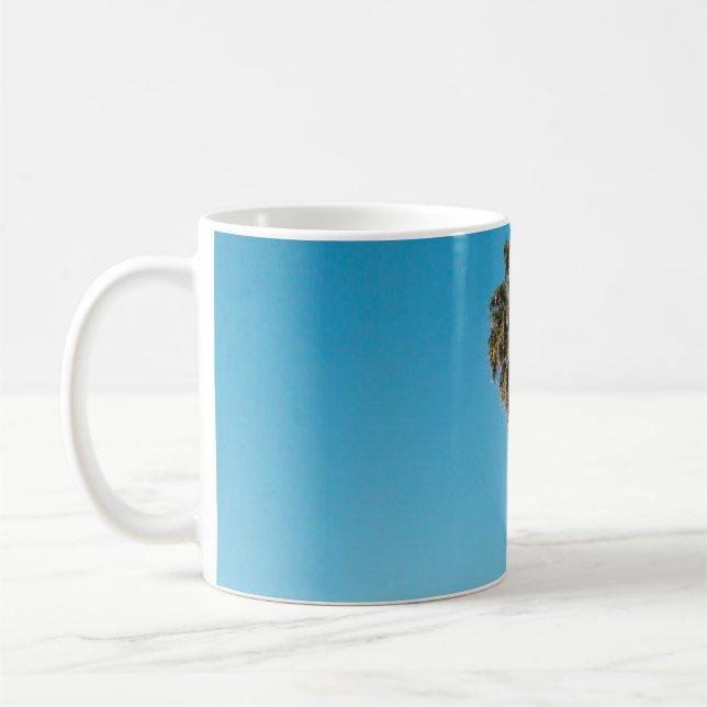 Två gröntar kokosnöt träd kaffemugg (Vänster)