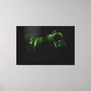 Två Gröntar Paprika 60 x 40 (150 x 100 cm) med Canvastryck