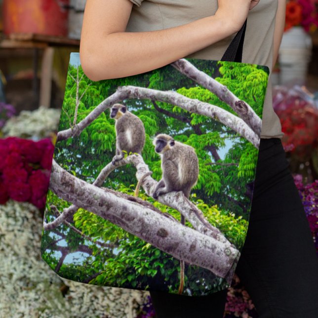 Två Gröntar Sitta i Träd Skriv ut till blocket Tygkasse (Skapare uppladdad)