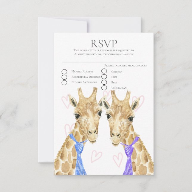 Två Groom Giraffe Gay Bröllop OSA (Framsida)