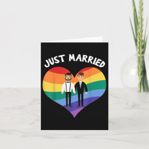 Två Grooms Ny gifta Gay Bröllopsfest Tee LGbt Kort