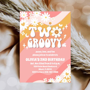 Två Groovy 2-års födelsedagsinbjudan Inbjudningar