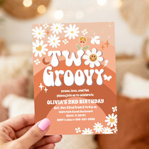 Två Groovy 2-års födelsedagsinbjudan Inbjudningar