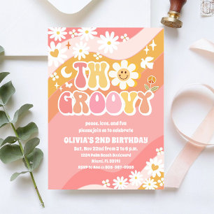 Två Groovy 2-års födelsedagsinbjudningar Inbjudningar