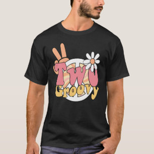 Två Groovy Birthday Boho Party Exfit 2nd Girls Bi T Shirt