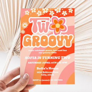 Två Groovy Birthday Inbjudningar