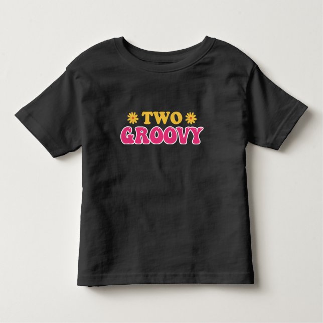 Två Groovy Birthday T-Shirt (Framsida)