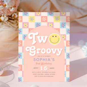 Två Groovy Boho 2-års inbjudan