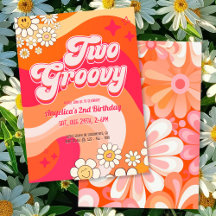 Två Groovy Colorful Girly Birthday