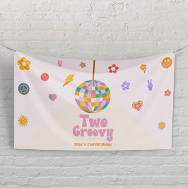 Två Groovy Disco Ball 2-års födelsedagsfest