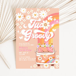 TVA Groovy Flicka Rosa Persika Van Daisy 2-års Föd Inbjudningar