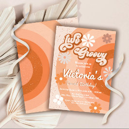 Två Groovy Hippie Retro-Födelsedagsfester Inbjudningar