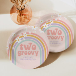 två Groovy Pastel Rinbow 2ND-födelsedag