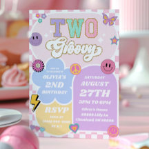 Två Groovy Preppy Varsity Patch 2:a födelsedagen P