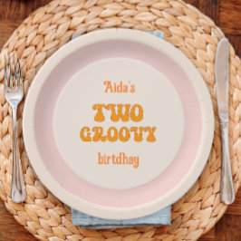 Två Groovy Retro-Blommigt 2:a födelsedagen