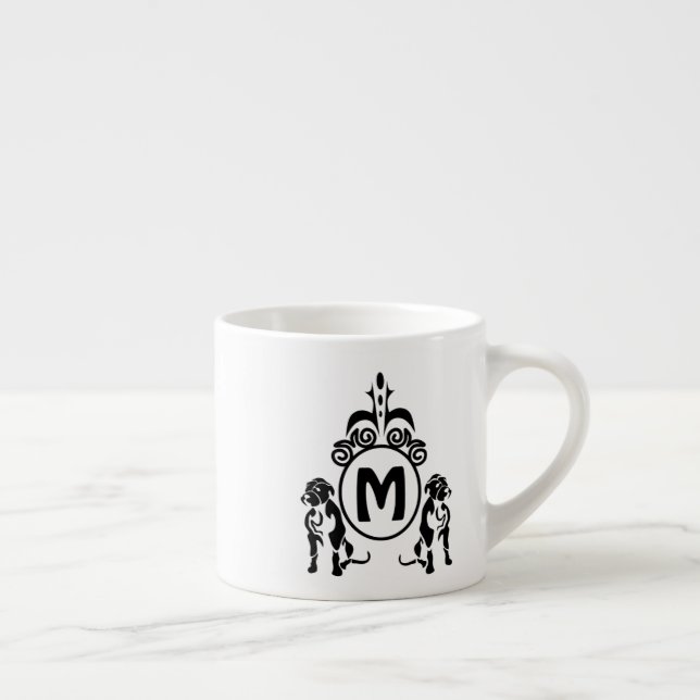 Två Guard Hund Monogram Espressomugg (Höger)