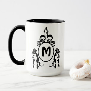 Två Guard Hund Monogram Mugg
