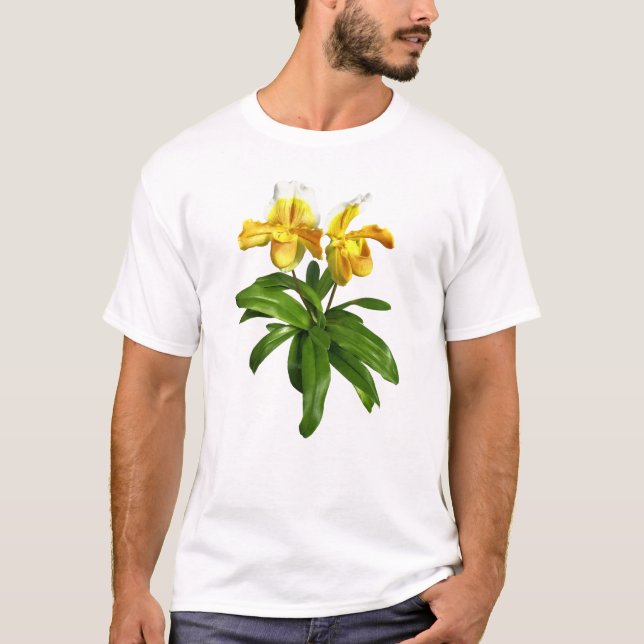 Två gula damhäftklammermatareOrchids T Shirt (Framsida)