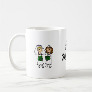 Två gulliga lite brudar kaffemugg