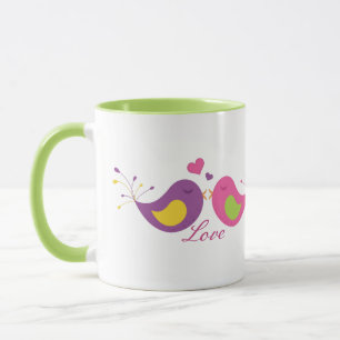 Två gulliga Lovebirds Mugg