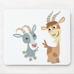 Två gulliga lyckliga tecknadgetter Mousepad Musmatta