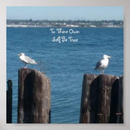 Två Gulls "att tänka sig själv är sant" Poster