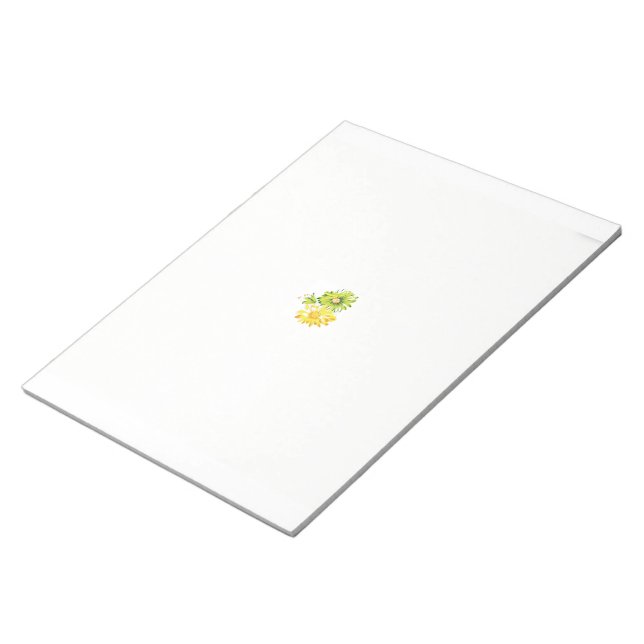 två gult och grönt blommor på vit bakgrund anteckningsblock (Vinklad)
