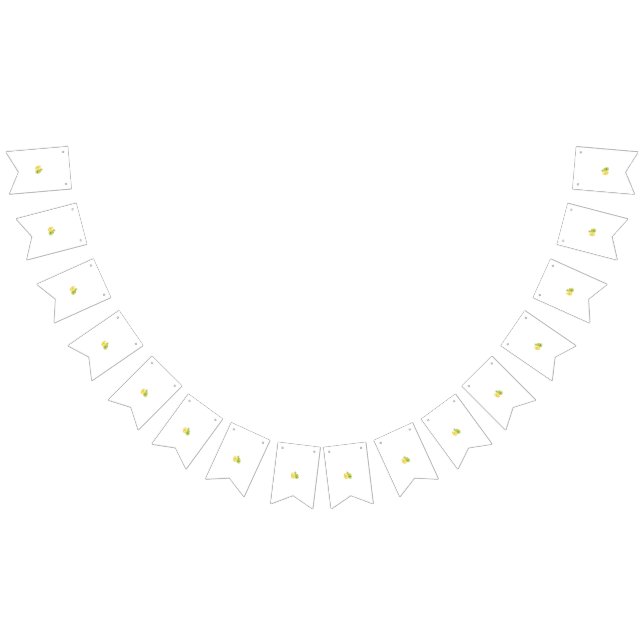 Två gult- och grönt-blommor på vit bakgrund vimplar (Alla)