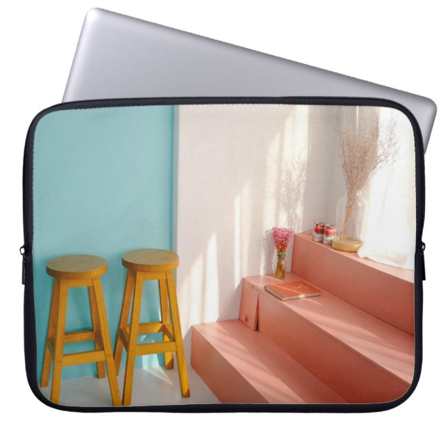 Två gulter av pub-avlagringar av trä laptop fodral (Framsidan)