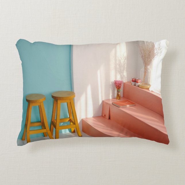 Två gulter av pub-avlagringar av trä prydnadskudde (Framsidan)