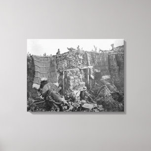 Två Gun-batteri under Crimean Krig, c.1855 Canvastryck