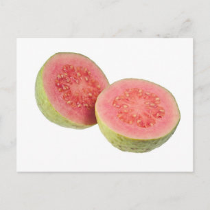 Två halvor rosa guava vykort
