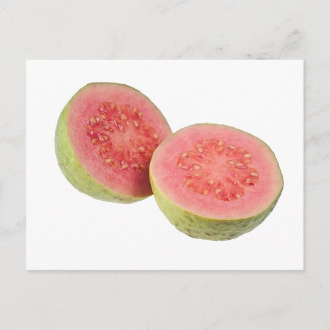 Två halvor rosa guava vykort (Framsida)
