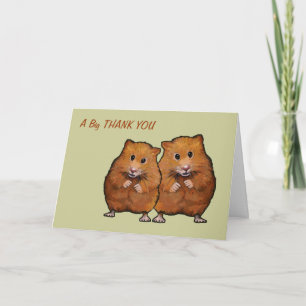 Två Hamsters: Tack från båda av oss Kort