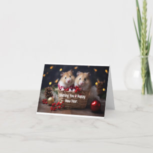 Två hamstrar nyårskort helgkort
