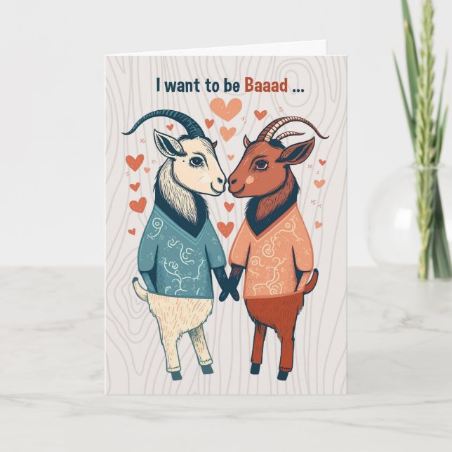 Två hangetter vill bli Baad Gay Valentine Helgkort (Framsida)