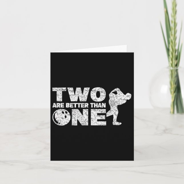 Två hanterade Bowlareare Funny Bowling Kort (Framsida)